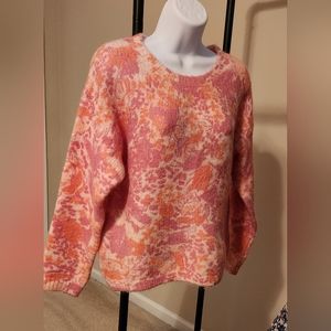 FRNCH Paris La Petite Maille  sweater,  pink, orange, cream, mohair blend